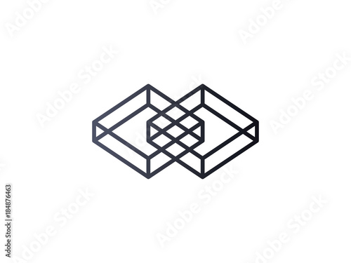 abstract box cube logo icon template. blockchain and technology thing concept symbol.