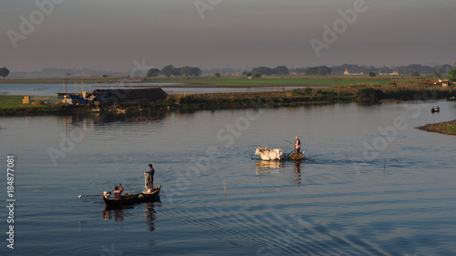 Wallpaper Mural Path of Life of fisherman at river side in Mandalay, Myanmar with wonderful sun light at morning. Torontodigital.ca