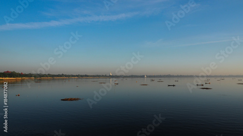 Path of Life of fisherman at river side in Mandalay  Myanmar with wonderful sun light at morning.