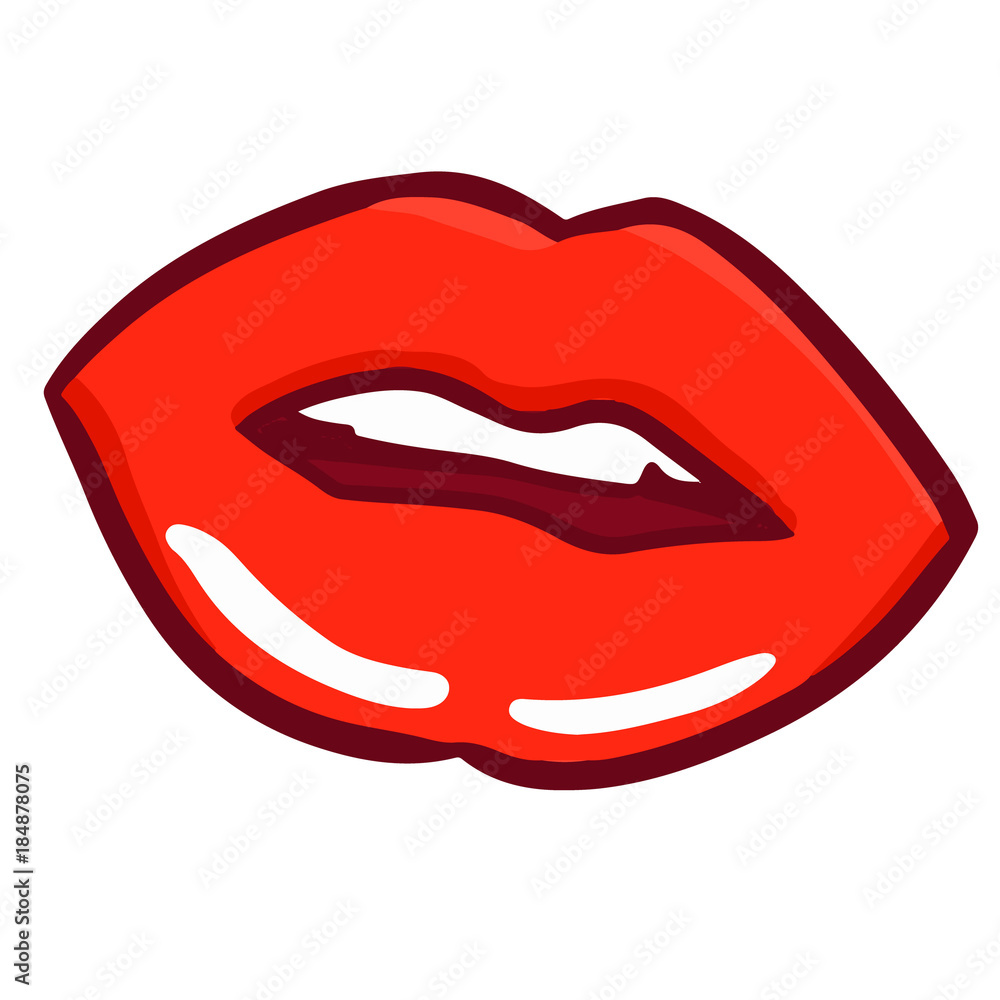 Cute and funny sexy red woman lip opened - vector. Cute and funny sexy red woman lip opened - vector.