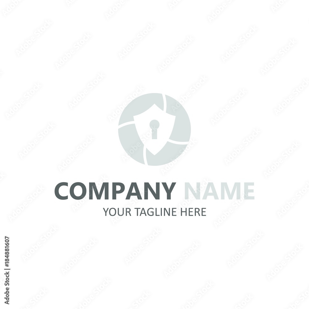 Lock logo template abstract security vector illustration isolated