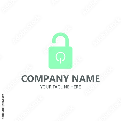 Lock logo template abstract security vector illustration isolated