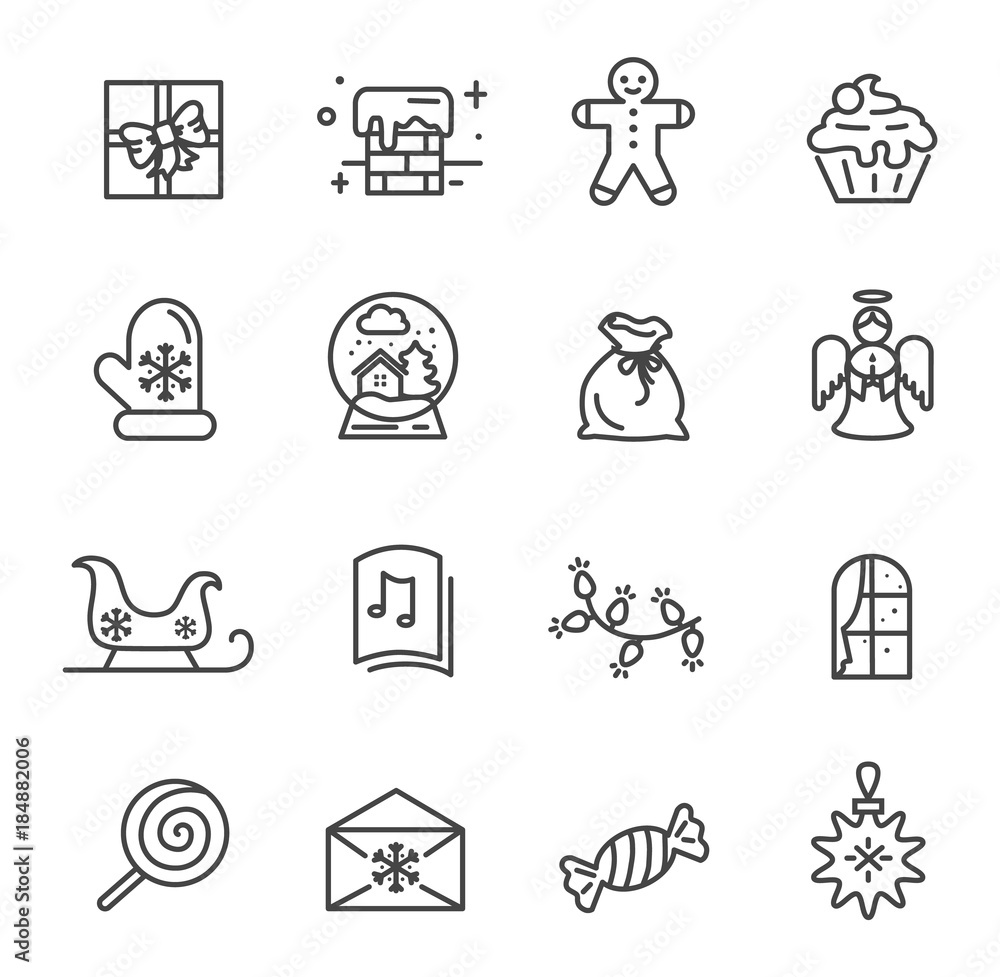 Set of Christmas Theme Icons Vector Illustration Set of Christmas Theme Icons Vector Illustration