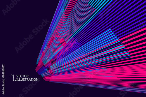 Radial abstract graphic, vector background.