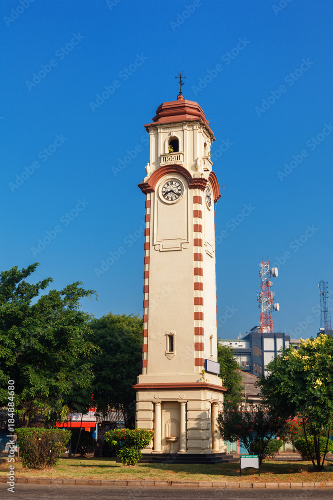 Khan or Wimaladharma Clock Tower, Colombo, Sri Lanka. Colonial Dutch