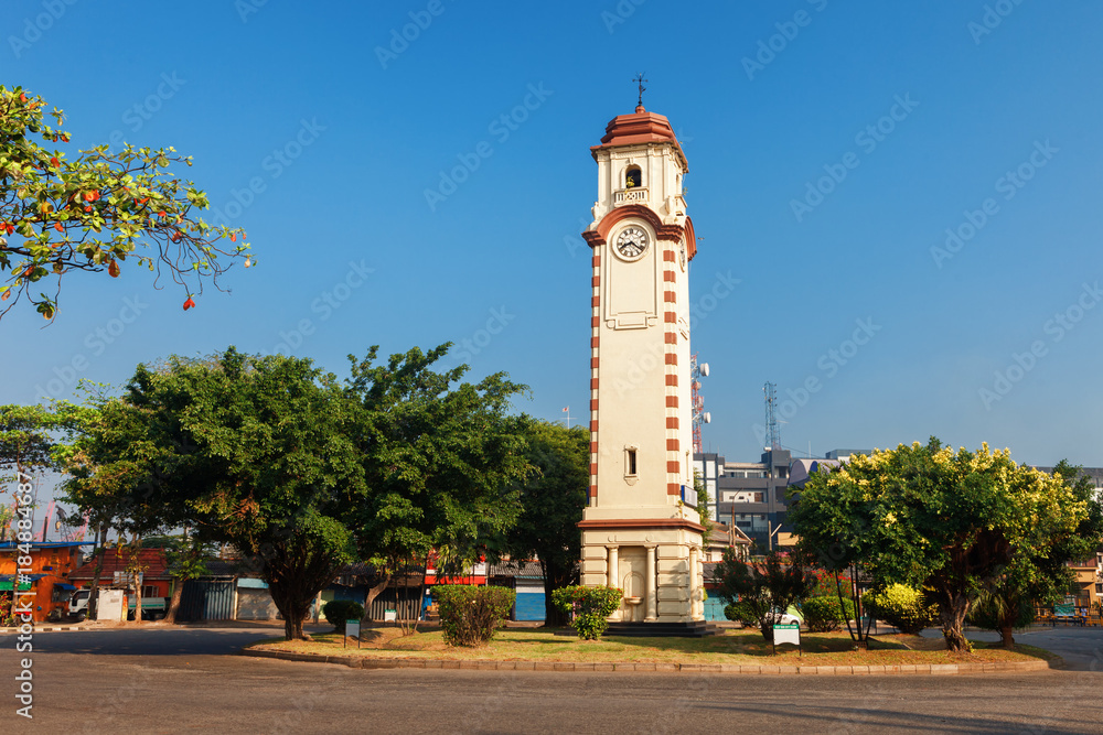 Khan or Wimaladharma Clock Tower, Colombo, Sri Lanka. Colonial Dutch architecture