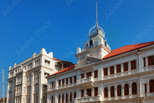 Colombo, Sri Lanka - 11 February 2017: Prince street of Dutch colonial architecture. The former Whiteways department store and LLoyds Employee Provident Fund (EPF). photo