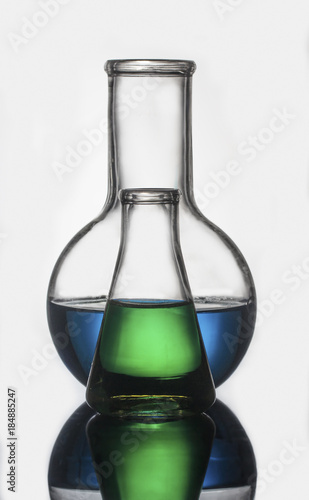 Chemical vessels with colorfull liquids