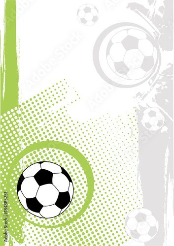 Vertical football poster.Green background