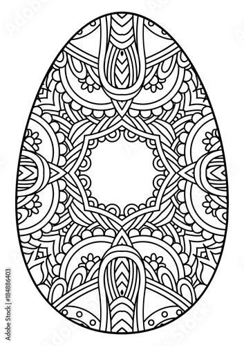 Decorative black and white Easter egg.
