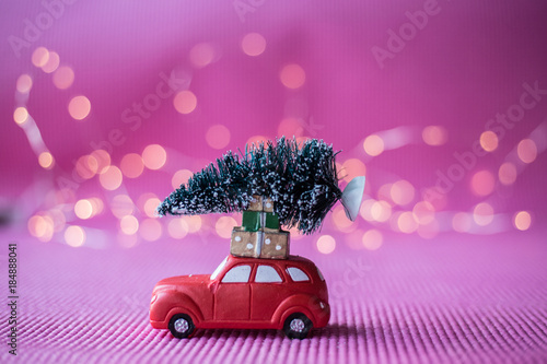 Christmas tree and miniature car