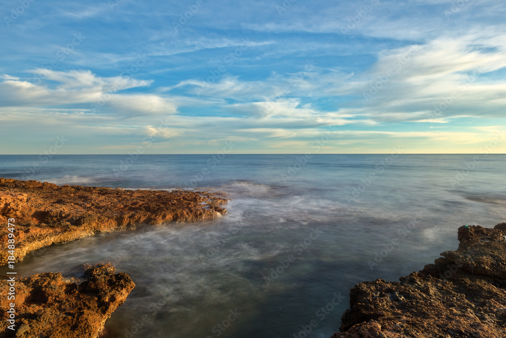 The coast of Oropesa del Mar at a sunrise The coast of Oropesa del Mar at a sunrise