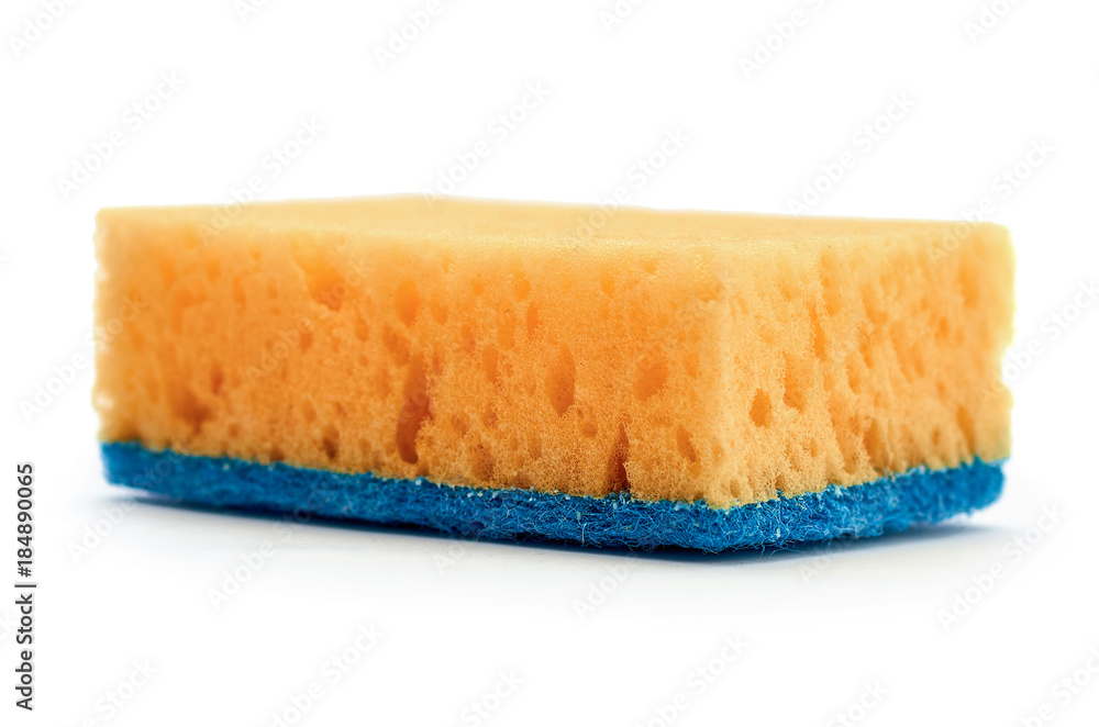 New and clean sponge for cleaning. Isolated on white background New and clean sponge for cleaning. Isolated on white background