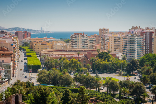 Obraz na płótnie Panorama view of city Malaga from high point w salonie