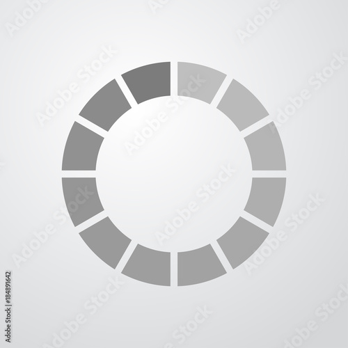 Icono plano circulo cuenta atras gris en fondo degradado
