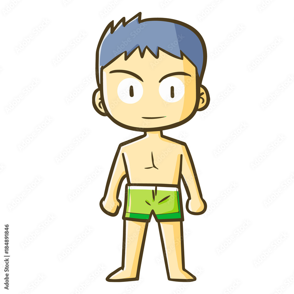 Funny and cute male body standing in cartoon style - vector. Stock Vector |  Adobe Stock