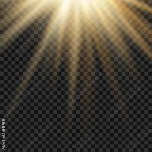 Vector sun light lens yellow flare template