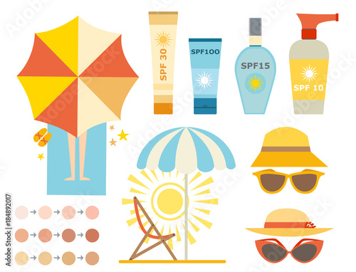 Cream sunscreen bottle vector icon sunblock cosmetic summer container tube panti-sun cream ackaging design.