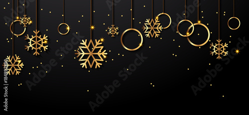 Christmas elements hanging isolated background. New Year and Happy Christmas background.