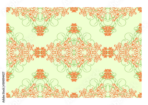 Orange blossom pattern orange