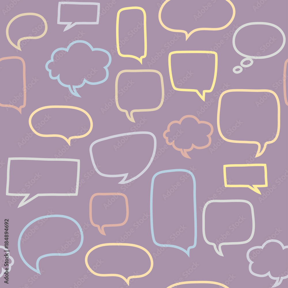 Fototapeta premium Speech bubbles seamless pattern. Texture for wallpaper, fills, web page background.