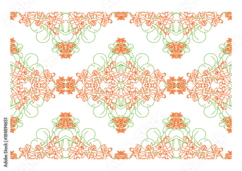 Orange blossom pattern orange