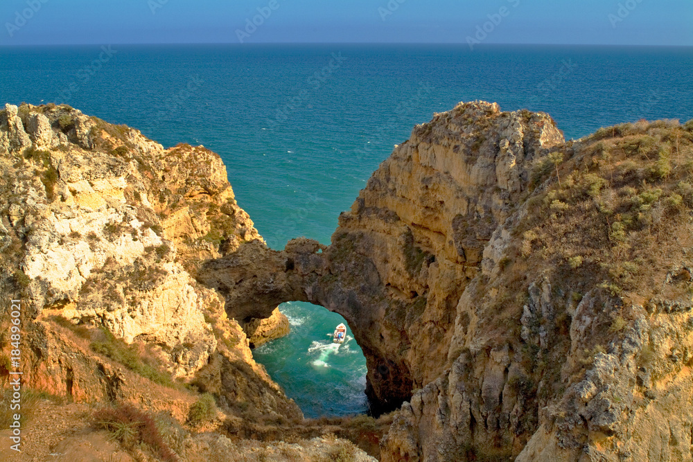  beautiful cliffs of Ponta da Piedade in Lagos, Algarve, Portugal