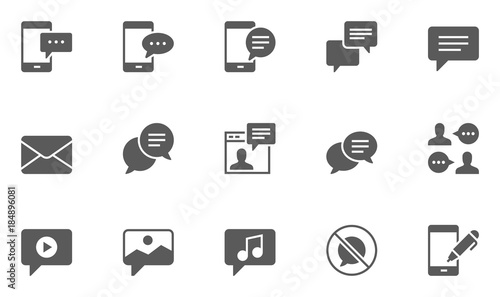Set of Message Vector Icons. 48x48 Pixel Perfect.