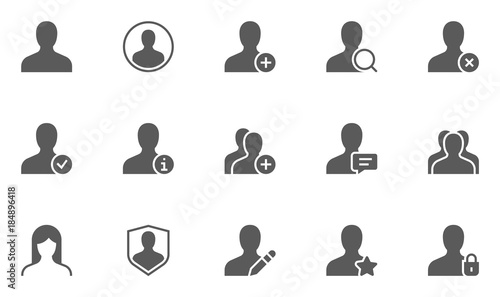 Users and Avatars Vector Icons. Teamwork and Businessman symbols. photo