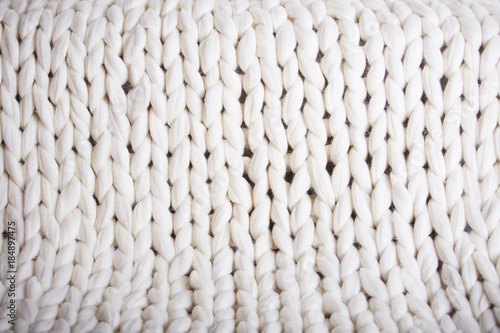 white plaid big knit. texture pigtail knitted blanket