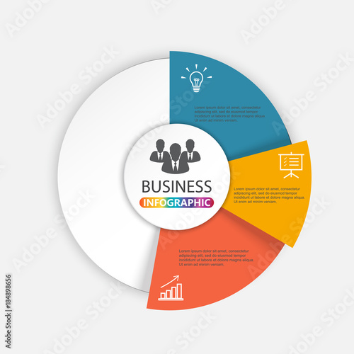 Vector infographic. Template for diagram, graph, presentation and chart. Business concept with 3 options, parts, steps or processes.