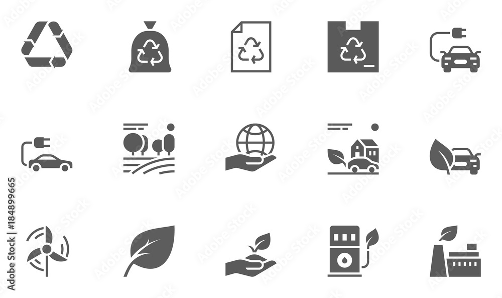 Set of Ecology Environment and Conservation Icons with Electric Car, Forest, Organic Farming and more. Set of Ecology Environment and Conservation Icons with Electric Car, Forest, Organic Farming and more.