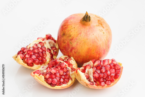 pomegranates isolated on white