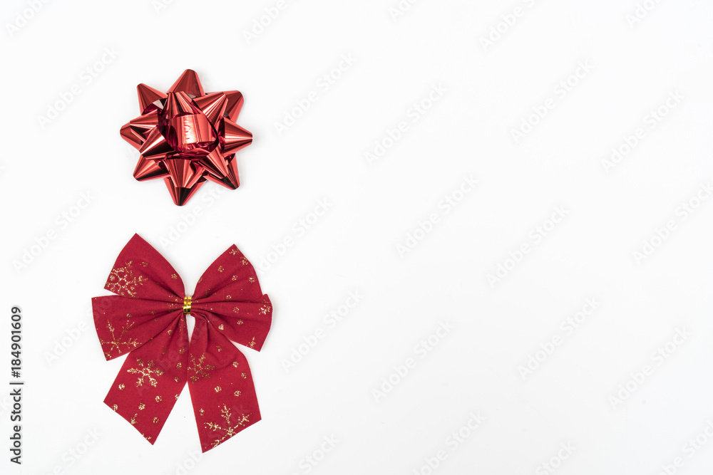 Christmas bows on a colored background	