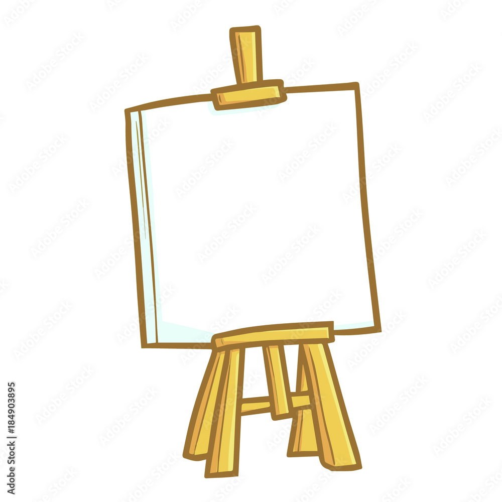 Funny and cute canvas with stand ready to be painted - vector. Funny and cute canvas with stand ready to be painted - vector.