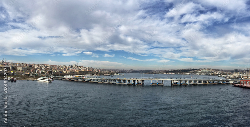 Unkapani Ataturk Bridge in Eminonu district of Istanbul, Turkey