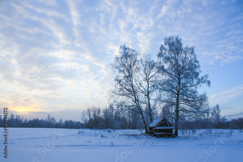 Winter landscape in a countryside.