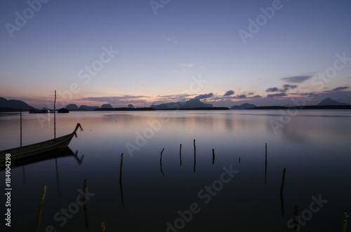 sunset beach and life on fisherman village