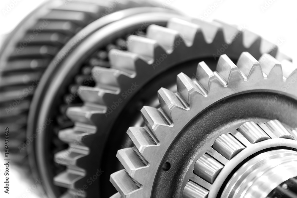 Gear wheel parts new car removed close-up Gear wheel parts new car removed close-up