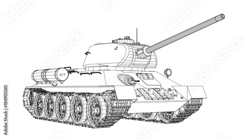 Blueprint of realistic tank