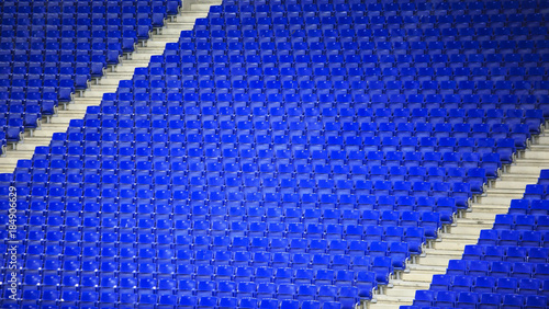 Blue seats in a spanish soccer stadium
