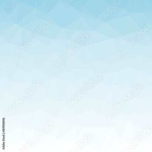 Abstract Light Blue Polygonal Triangle Winter Background. Vector Polygon which consist of triangles. Geometric background in winter style with gradient.