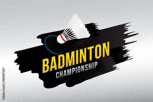 Badminton championship badge design.