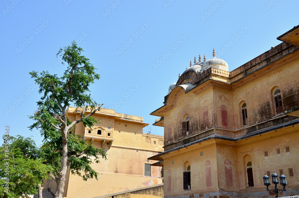 Sight Makhavendra Bkhavan palace of India city of Jaipur
