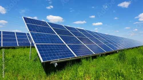 Bild auf Leinwand Solar panel on blue sky background