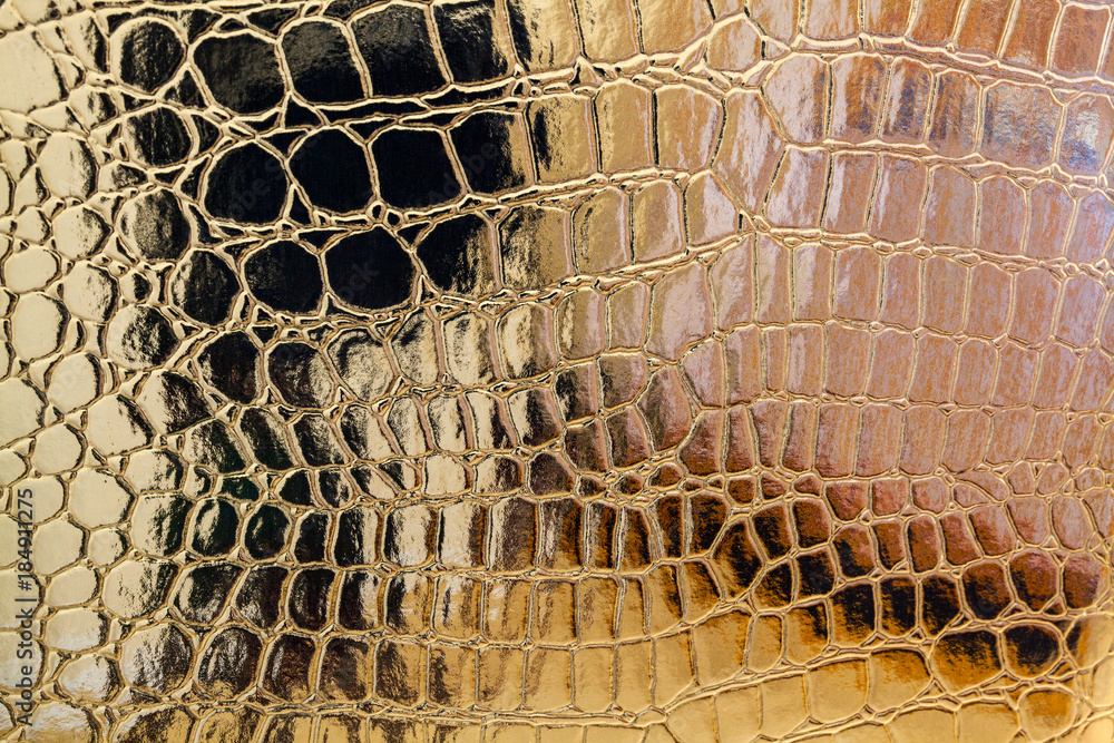 Gold Crocodile Skin Texture Background. Stock Photo Adobe Stock