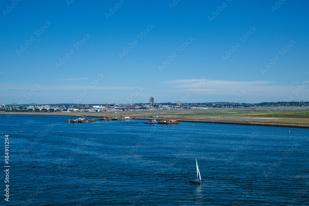 Sailboat by Logan Airport