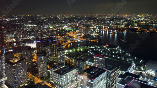 Yokohama night light cityscape 2