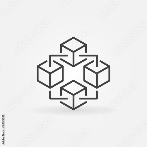 Blockchain technology icon. Vector block chain symbol