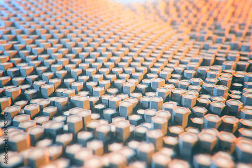Blockchain network concept. 3d illustration